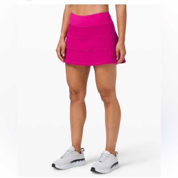 lululemon athletica Dresses & Skirts - Lululemon Pace rival mid rise Pink tennis skirt Size 2